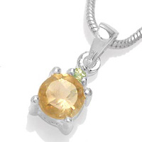 Vedh�ng med Citrin og Peridot 13mm uk�de (34)
