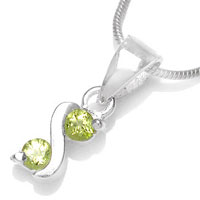Vedhæng med 2 Peridot 17mm ukæde (42)