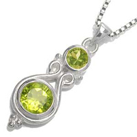 Vedhæng med Peridot 28mm ukæde (46)