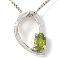 Vedhæng med Peridot 19mm ukæde (54)