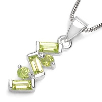 Vedh�ng med 5 Peridot - 21mm - u/k�de