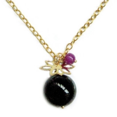 Vedh�ng med Sort Onyx kugle - m/k�de