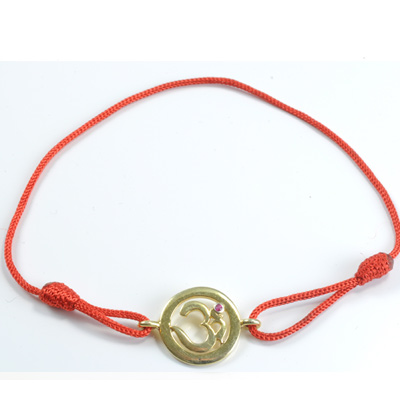 Chakra Aum Armbånd 1 Chakra med Rubin 14mm Forgyldt (2802)