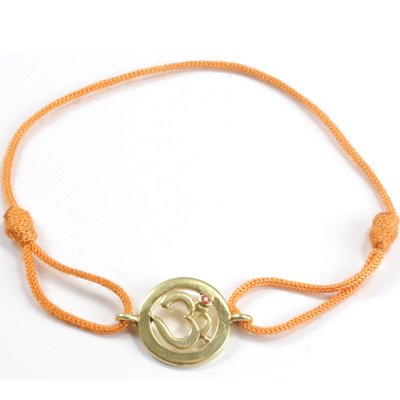 Chakra Aum Armbånd - 2 Chakra - med Citrin - 14mm - Forgyldt