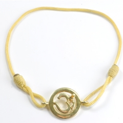 Chakra Aum Armb�nd - 3 Chakra - med Safir - 14mm - Forgyldt