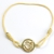Chakra Aum Armb�nd - 3 Chakra - med Safir - 14mm - Forgyldt
