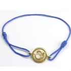 Chakra Aum Armb&aring;nd - 5 Chakra - med Safir - 14mm - Forgyldt