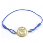 Chakra Aum Armb&aring;nd - 5 Chakra - med Safir - 18mm - Forgyldt