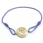 Chakra Aum Armb&aring;nd - 6 Chakra - med Safir - 18mm - Forgyldt