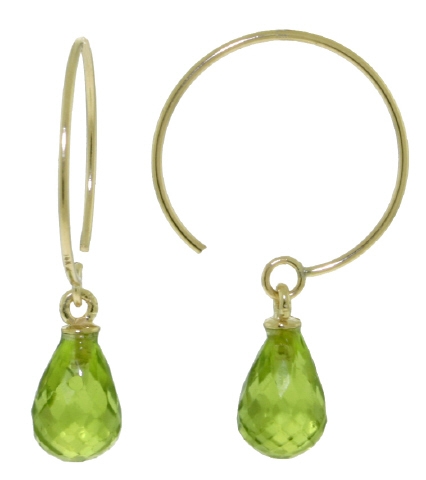 Guldøreringe med Peridot pr par (669)