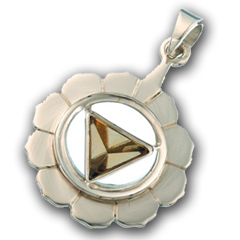 Chakra vedhæng 3 Chakra Manipura Solar plexuschakraet 31mm ukæde (2491)