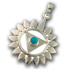 Chakra vedhæng 5 Chakra Vishuddaishudda Halschakraet 29mm ukæde (2489)