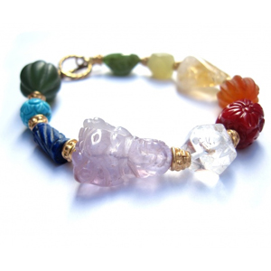 Chakra Armbånd Delux guld look (830)