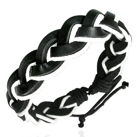 Læderarmbånd 2 farvet (2510)
