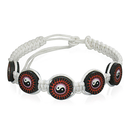 Armbånd med Yin Yang justarbart (2793)