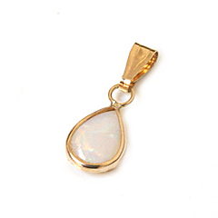 Guld vedh�ng med Opal 15mm uk�de (1721)