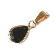 Guld vedhæng med Safir 15mm ukæde (1712)