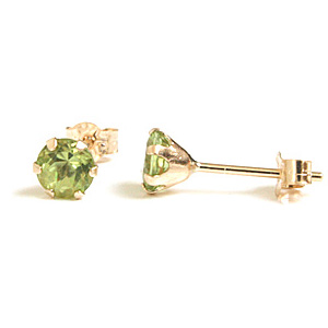 Guld Ørestikker med Peridot Ø4mm pr par (2426)