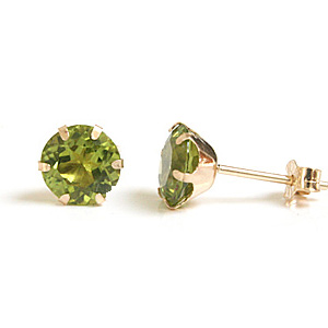 Guld Ørestikker med Peridot Ø6mm pr par (2428)