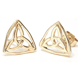 Guld �restikker med Triquetra Treenighedssymbolet �9mm pr s�t (1628)