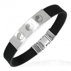 Armb&aring;nd i Gummi / St&aring;l med Yin Yang