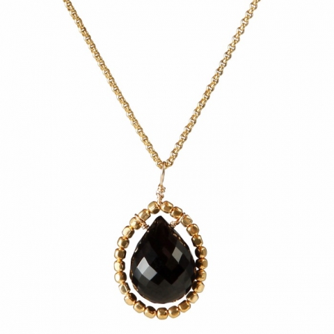 Vedhæng med Onyx 27mm m kæde (1833)