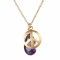 Vedh�ng med Ametyst og Peace tegn - m/ k�de