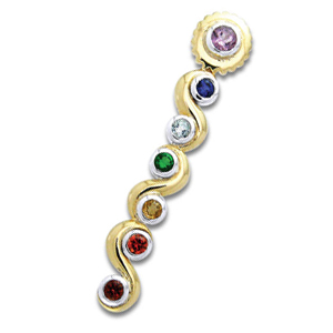 Chakra vedhæng Forgyldt 50mm ukæde (862)