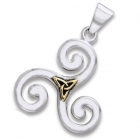 Vedh&aelig;ng Triskele og Triquetra - Treenighedssymbolet - 31mm - u/k&aelig;de