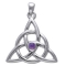 Vedh�ng med Triquetra - Treenighedssymbolet og Ametyst - 35mm - u/k�de