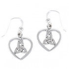 &Oslash;reringe Hjerte med Triquetra - Treenighedssymbolet - 27mm - pr s&aelig;t