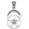 Vedh�ng med Pentagram og Bl� Topas - 26mm - u/k�de