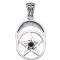 Vedh�ng med Pentagram og R�d Granat - 26mm - u/k�de