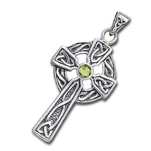 Keltisk kors med Peridot 47mm uk�de (2296)