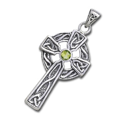 Keltisk kors med Peridot - 47mm - u/k�de