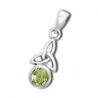 Vedh&aelig;ng med Triquetra - Treenighedssymbolet og Peridot - 24mm - u/k&aelig;de
