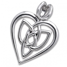 Vedh&aelig;ng Hjerte med Triquetra - Treenighedssymbolet - 29mm - u/k&aelig;de