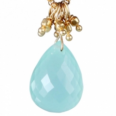 Vedh�ng med Prehnite Calcedon - 25mm - m/ k�de