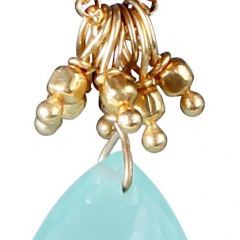 Vedh�ng med Prehnite Calcedon - 25mm - m/ k�de