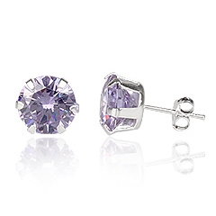 �restikker med Lavendel Zirkonia - �8mm - pr par