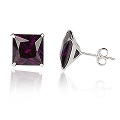 �restikker med Lilla Zirkonia - �8mm - pr par