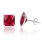 �restikker med R�d Zirkonia - �8mm - pr par