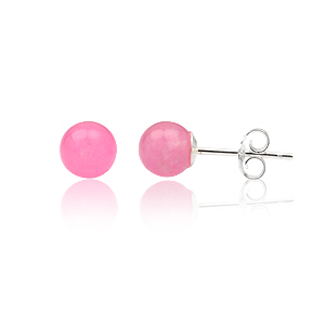�restikker med Pink Jade � 6mm pr s�t (870)