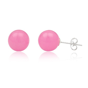 Ørestikker med Pink Jade - Ø10mm - pr sæt