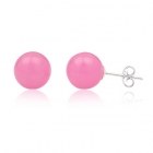 &Oslash;restikker med Pink Jade - &Oslash;10mm - pr s&aelig;t