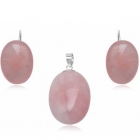 Smykkes&aelig;t med Rosa Kvarts - u/k&aelig;de
