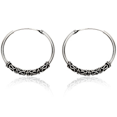 Sølv øreringe hoops Ø32mm pr sæt (711)