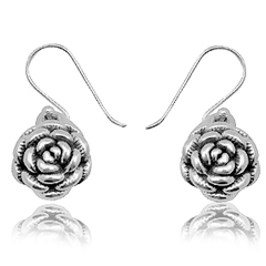 Øreringe med Blomster Rose 26mm pr par (1013)
