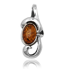 Vedhæng med Rav 34mm ukæde (1630)