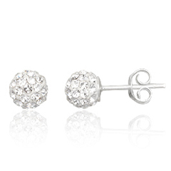 Ørestikker med Klare Swarovski krystaller Ø6mm pr par (1014)